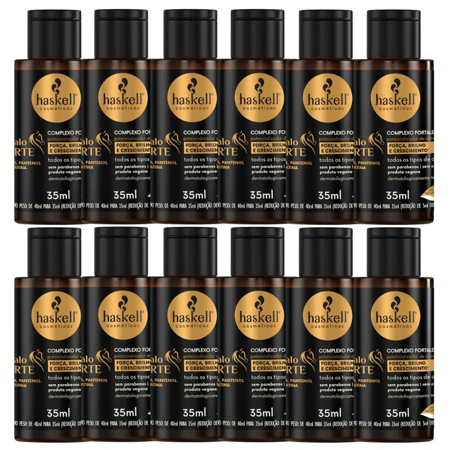 Kit 12und Complexo Fortalecedor Haskell Cavalo Forte 40ml