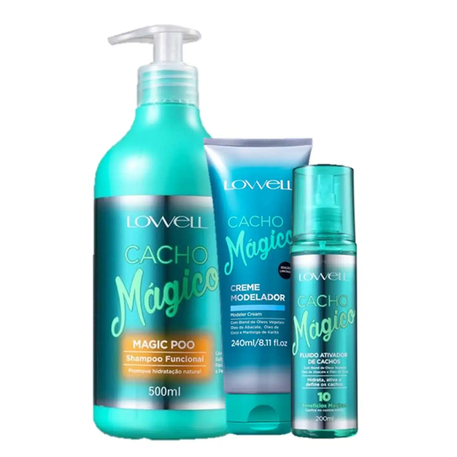 Kit Lowell Cacho Mágico Trio Magnífico Mix (3 Produtos)