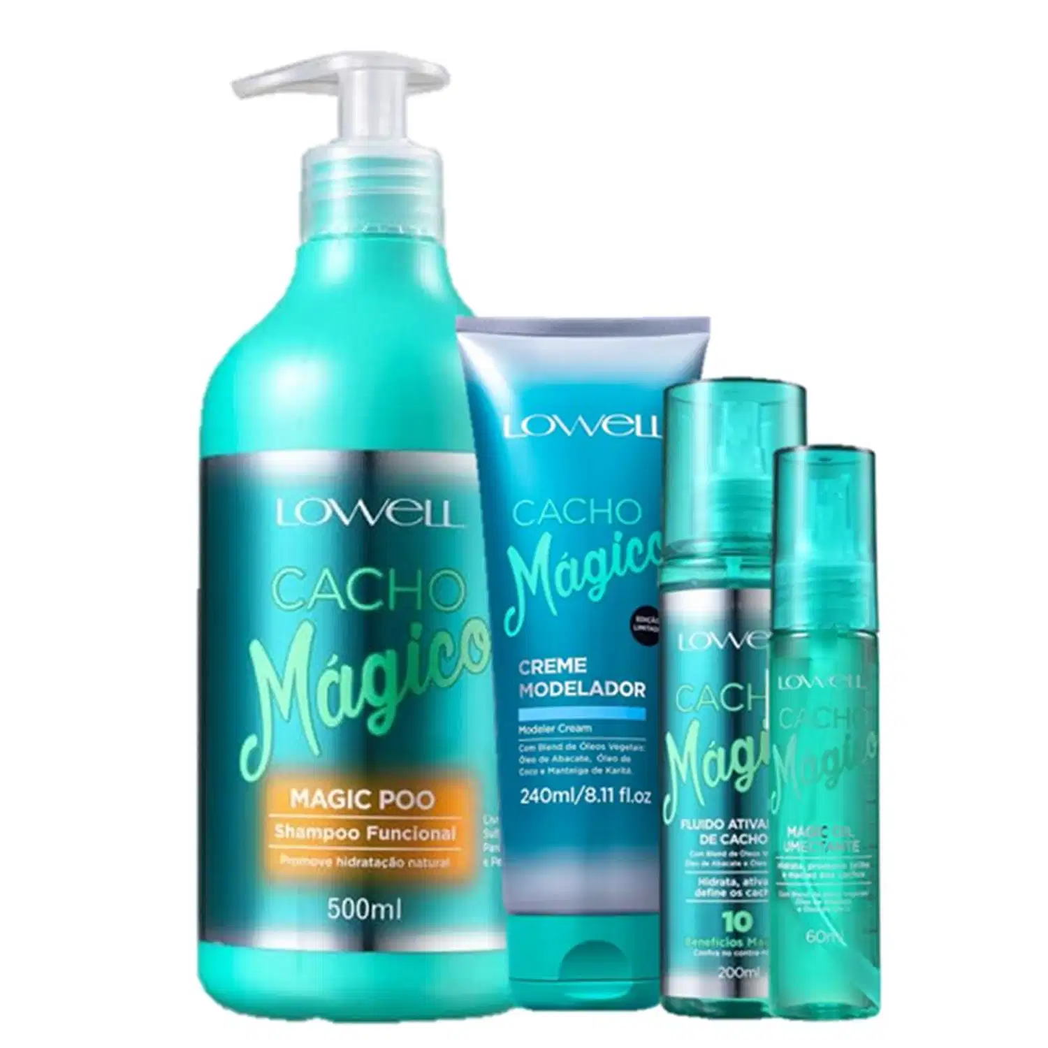 Kit Lowell Cacho Mágico Quarteto Definição Mix (4 Produtos)