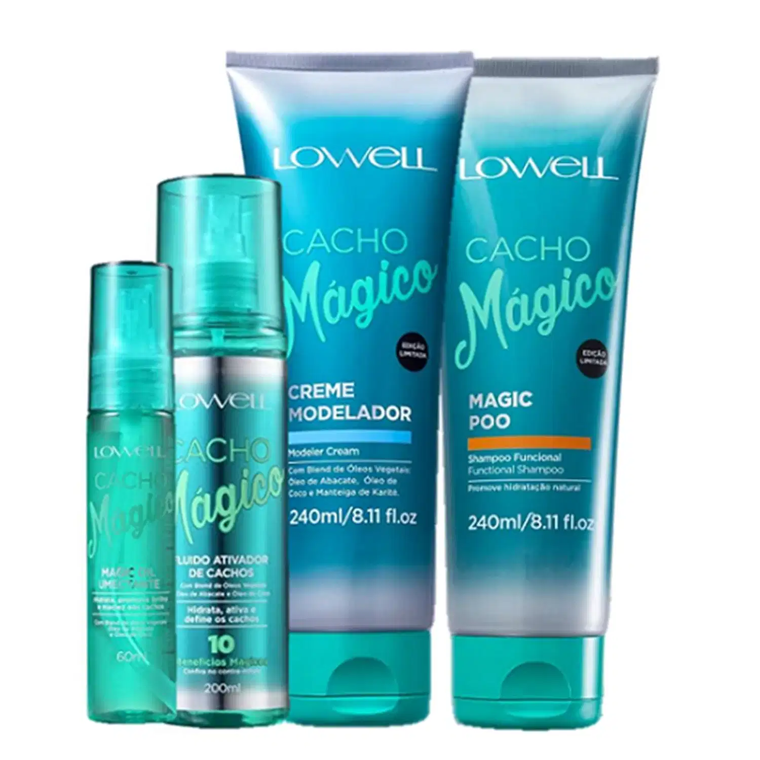 Kit Lowell Cacho Mágico Quarteto Definição (4 Produtos)