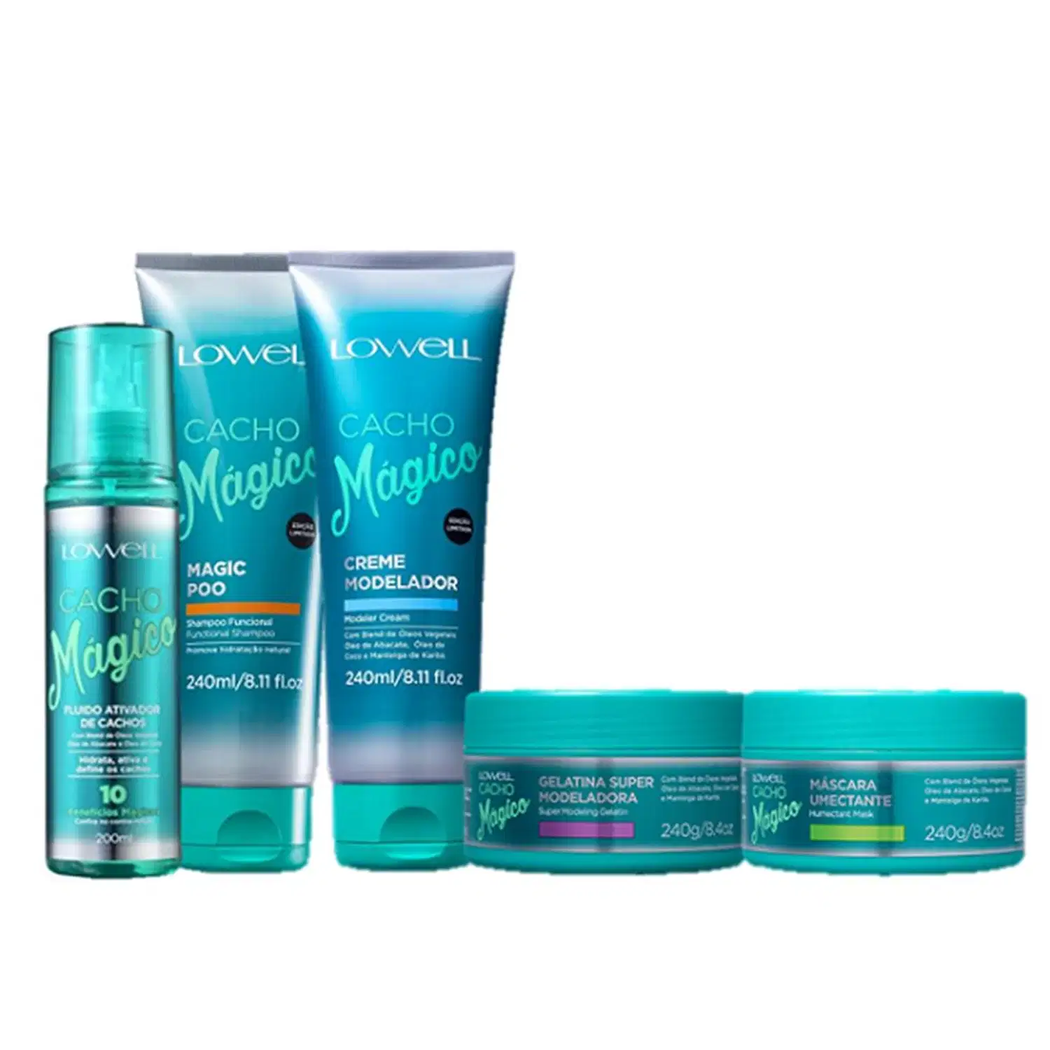 Kit Lowell Cacho Mágico Quinteto Super (5 Produtos)