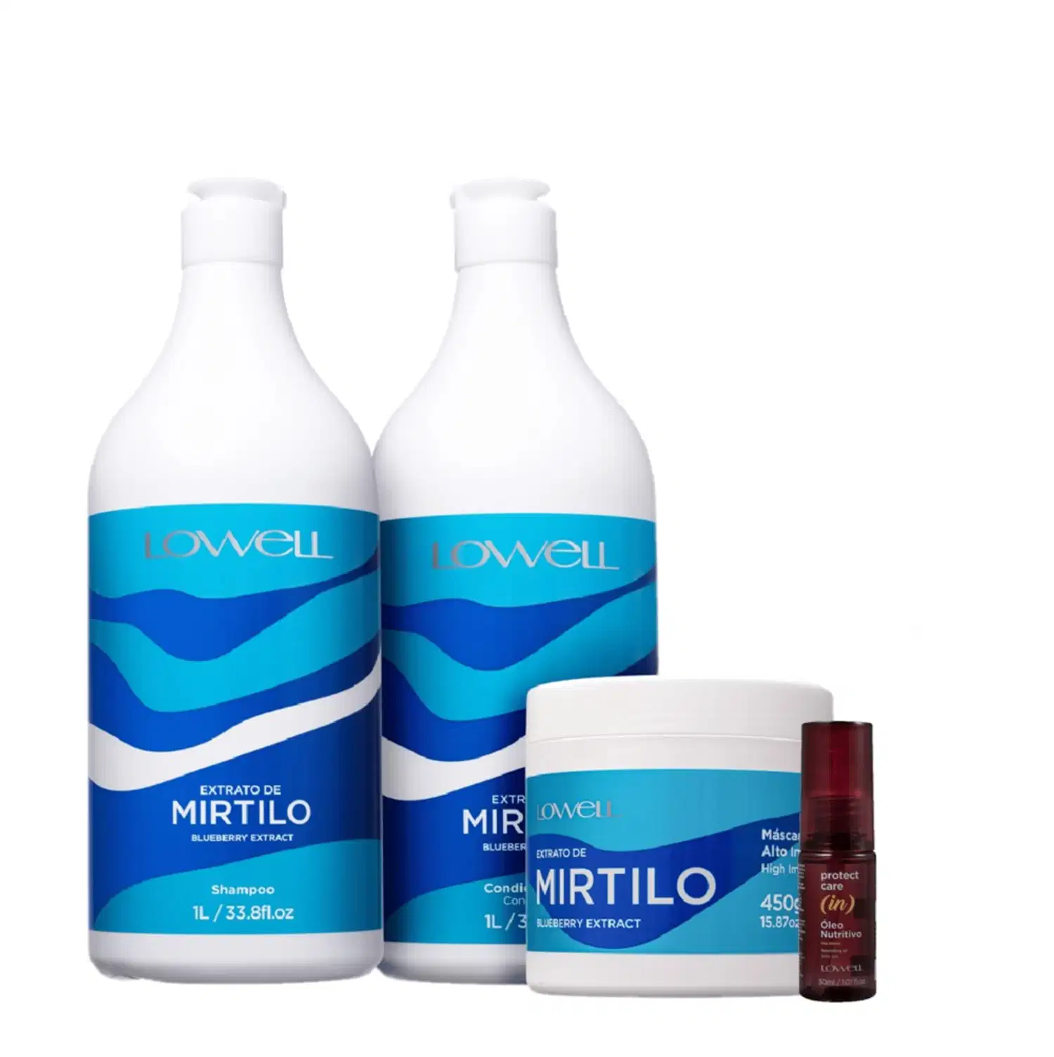 Kit Lowell Extrato de Mirtilo Salon Care Nutritivo (4 Produtos)
