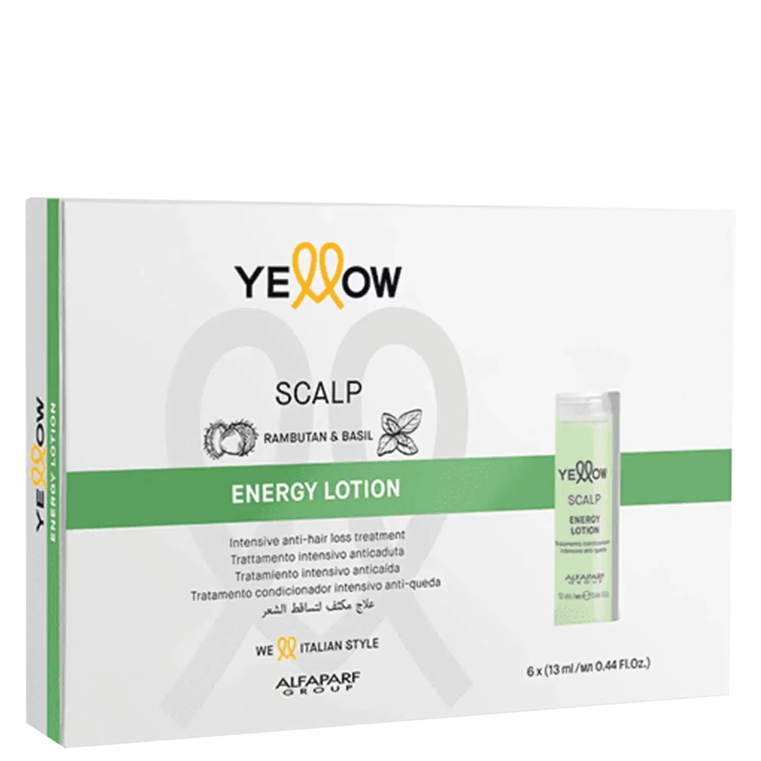 Yellow Scalp Energy Lotion - Ampola Antiqueda 6x13ml — foto 2