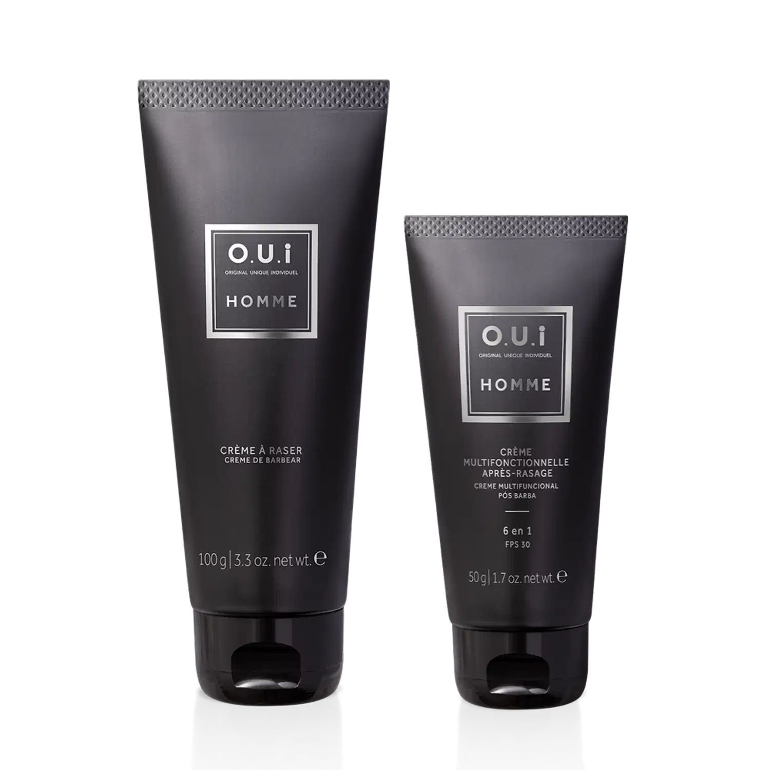 Combo O.U.i Homme: Creme de Barbear 100g + Creme Multifuncional Pós-Barba 50g