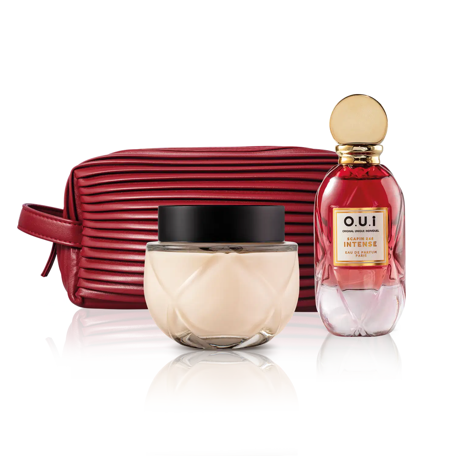 Combo Scapin 245 Intense: Eau De Parfum 75ml + Hidratante Desodorante 200g + O.U.i Nécessaire Vermelho Feminino