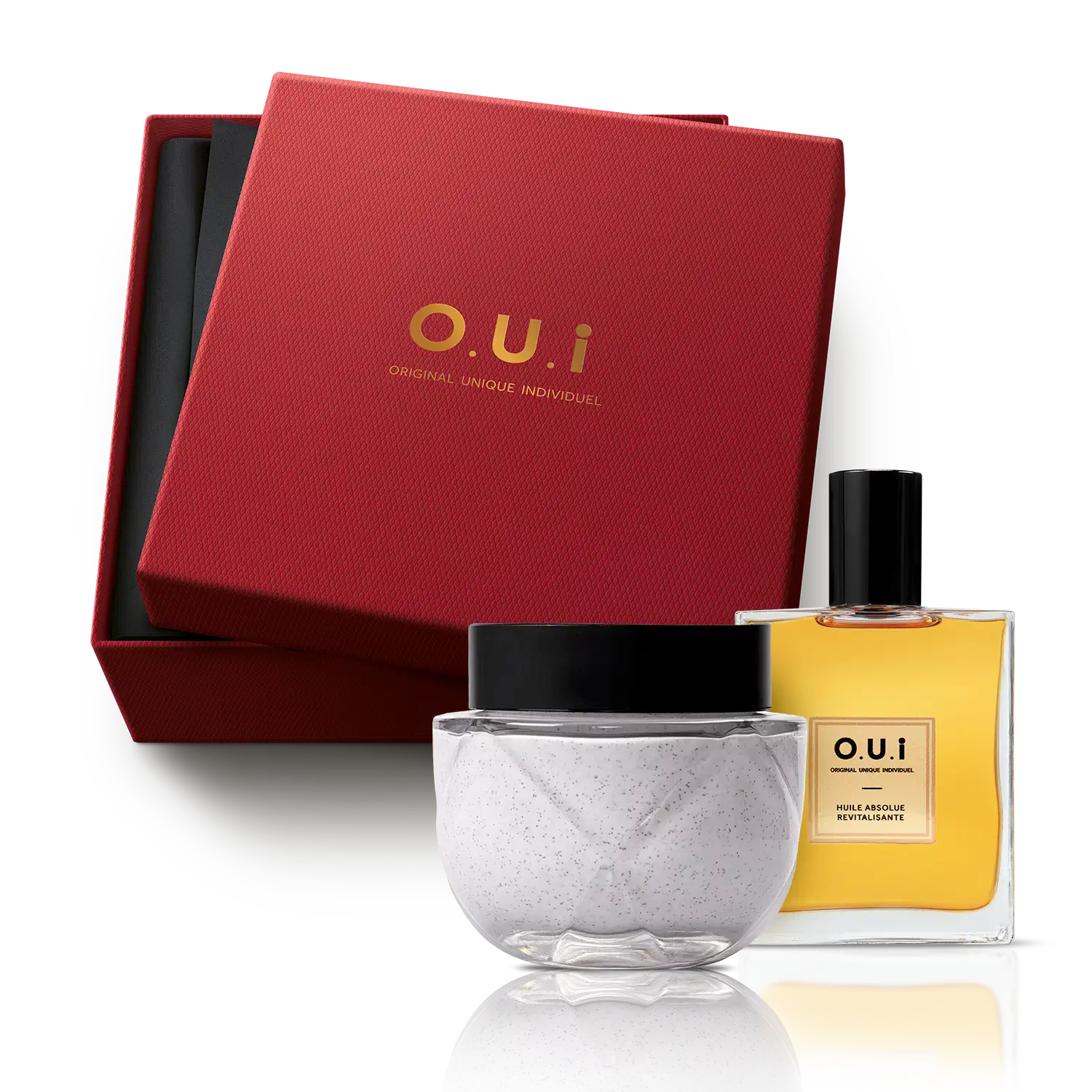 Combo Presente Rouge Luxe: Esfoliante Corporal 200g + Óleo Absoluto Revitalizante 100ml + Caixa para Presente M