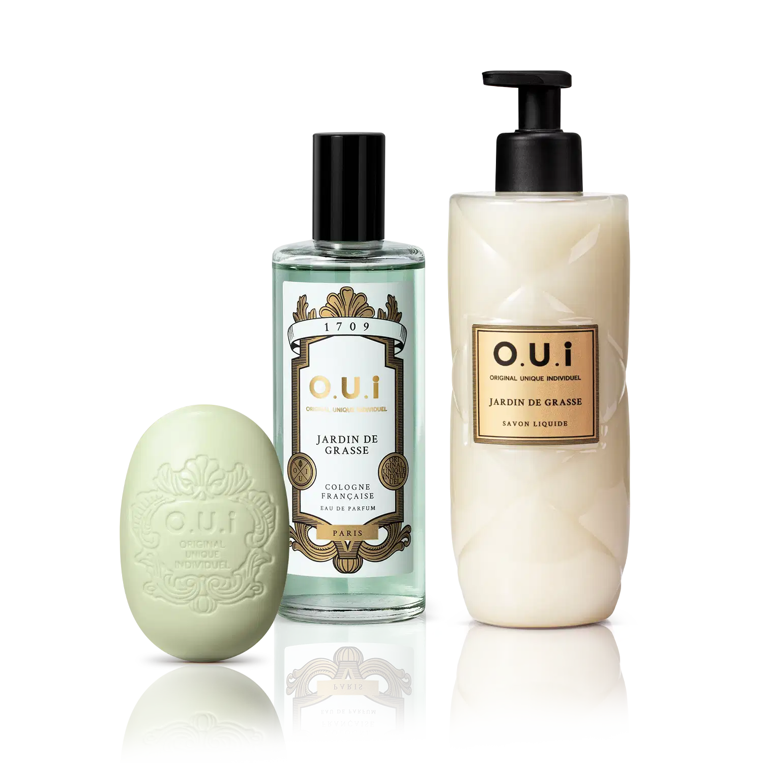 Combo O.U.i Jardin De Grasse: Eau De Parfum 115ml + Sabonete em Barra 90g + Sabonete Líquido 400ml