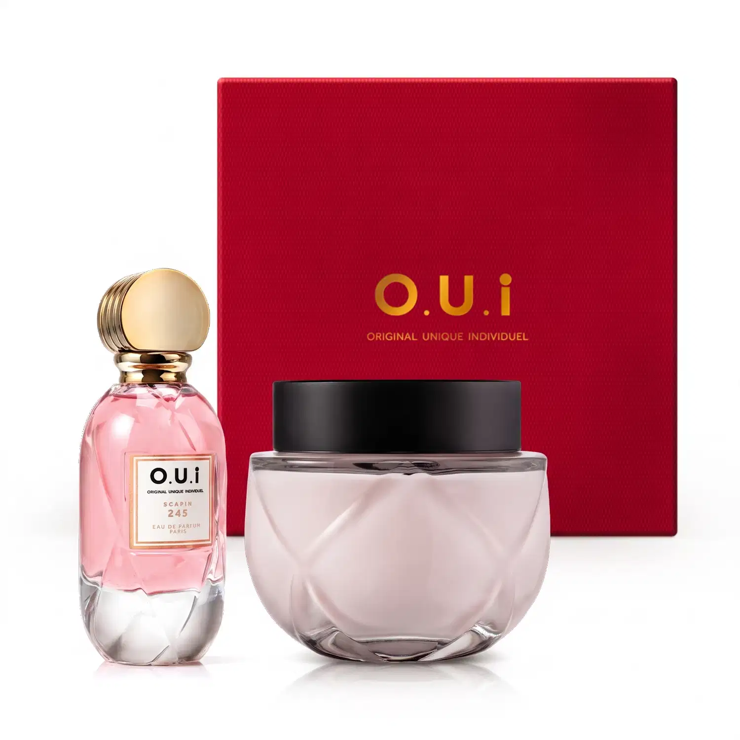 Combo O.U.i Scapin 245: Eau de Parfum 75ml + Hidratante Desodorante + Caixa M