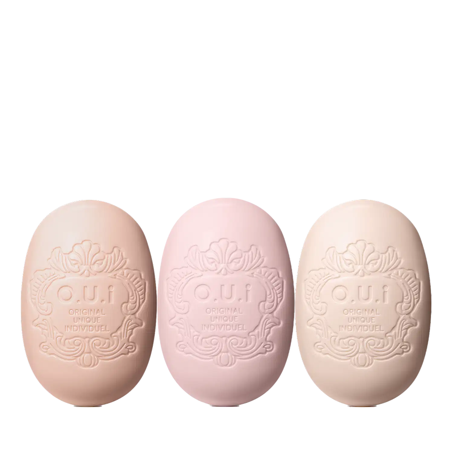 Combo O.U.I Savon Parfumé: Jardin de Grasse Rose 90g + L’Amour-Esse 142 90g + Iconique 001 90g