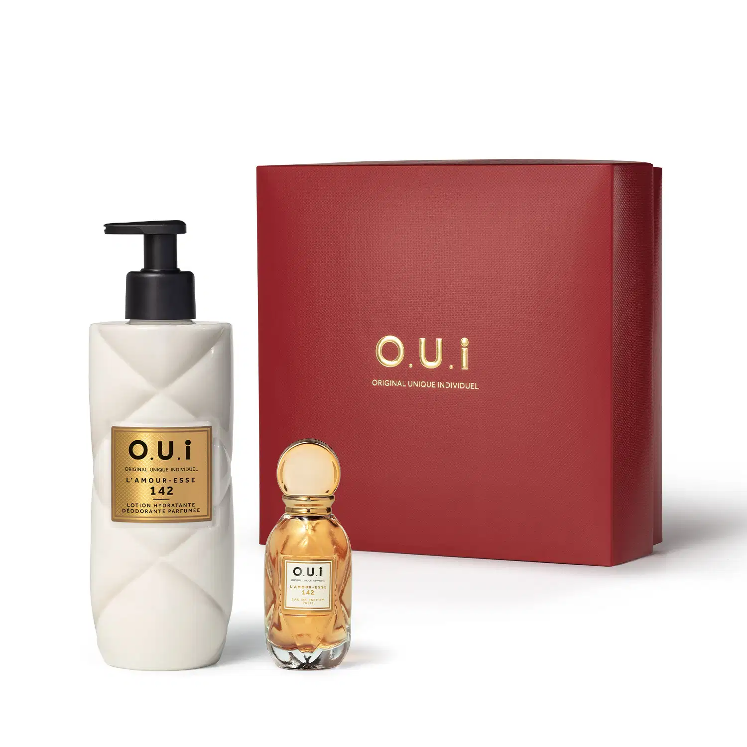 Combo L’Amour-Esse 142: Eau de Parfum 30ml + Loção Hidratante Corporal 400ml + Caixa de Presente M