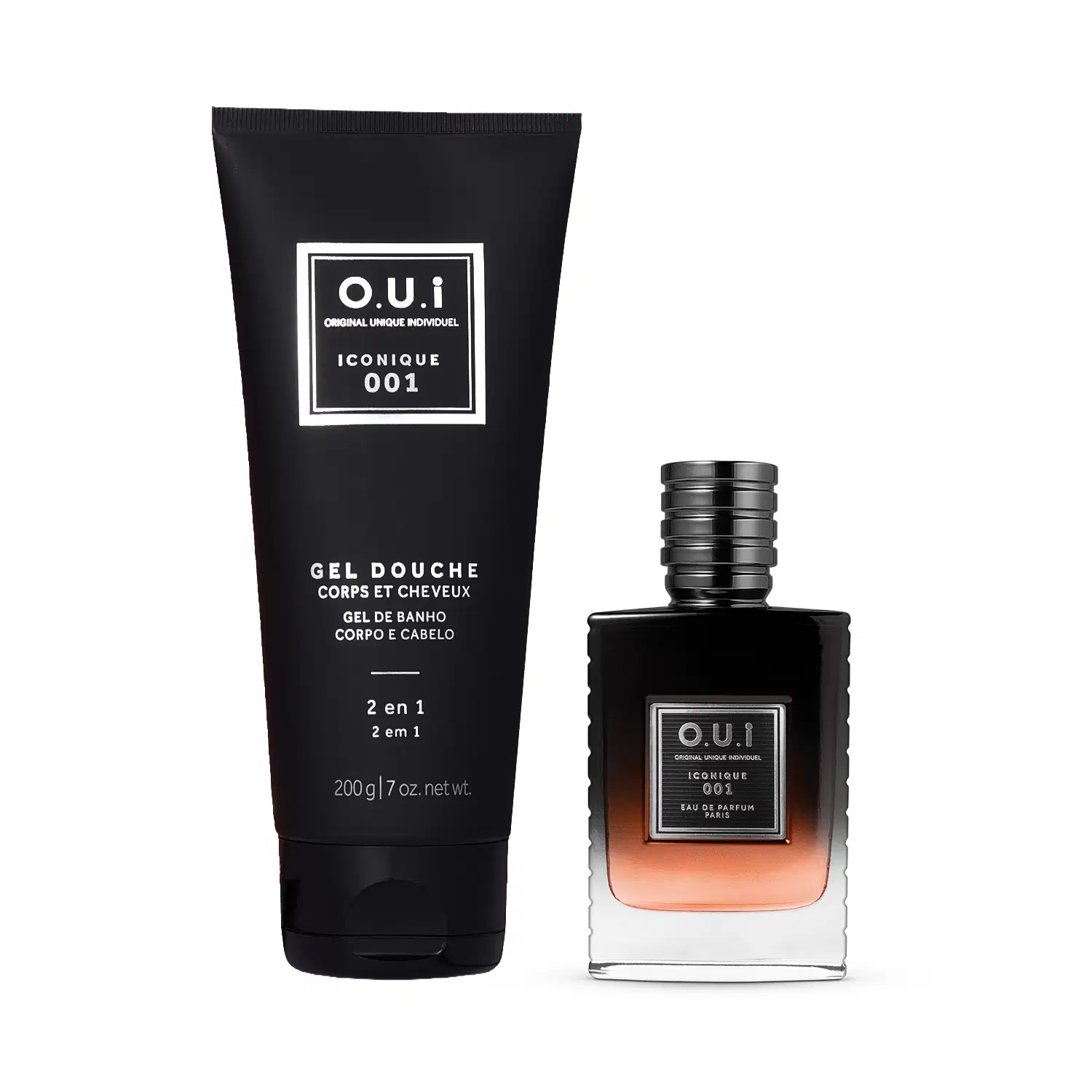 Combo O.U.i Iconique 001: Eau de Parfum 75ml + Gel de Banho 2 em 1 200g