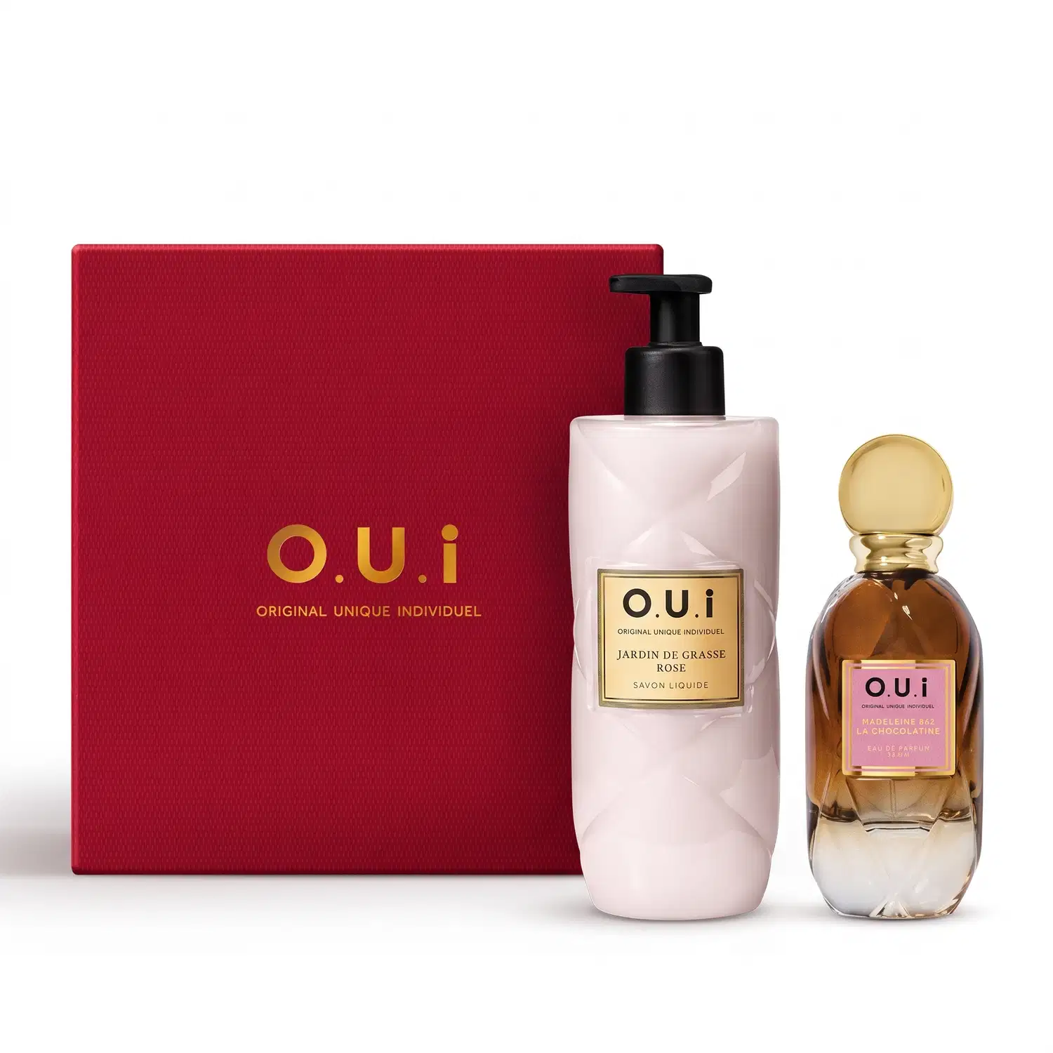 Combo Madeleine 862 La Chocolatine Eau de Parfum 75ml + Sabonete Líquido Jardin De Grasse Rose 400ml + Caixa de Presente