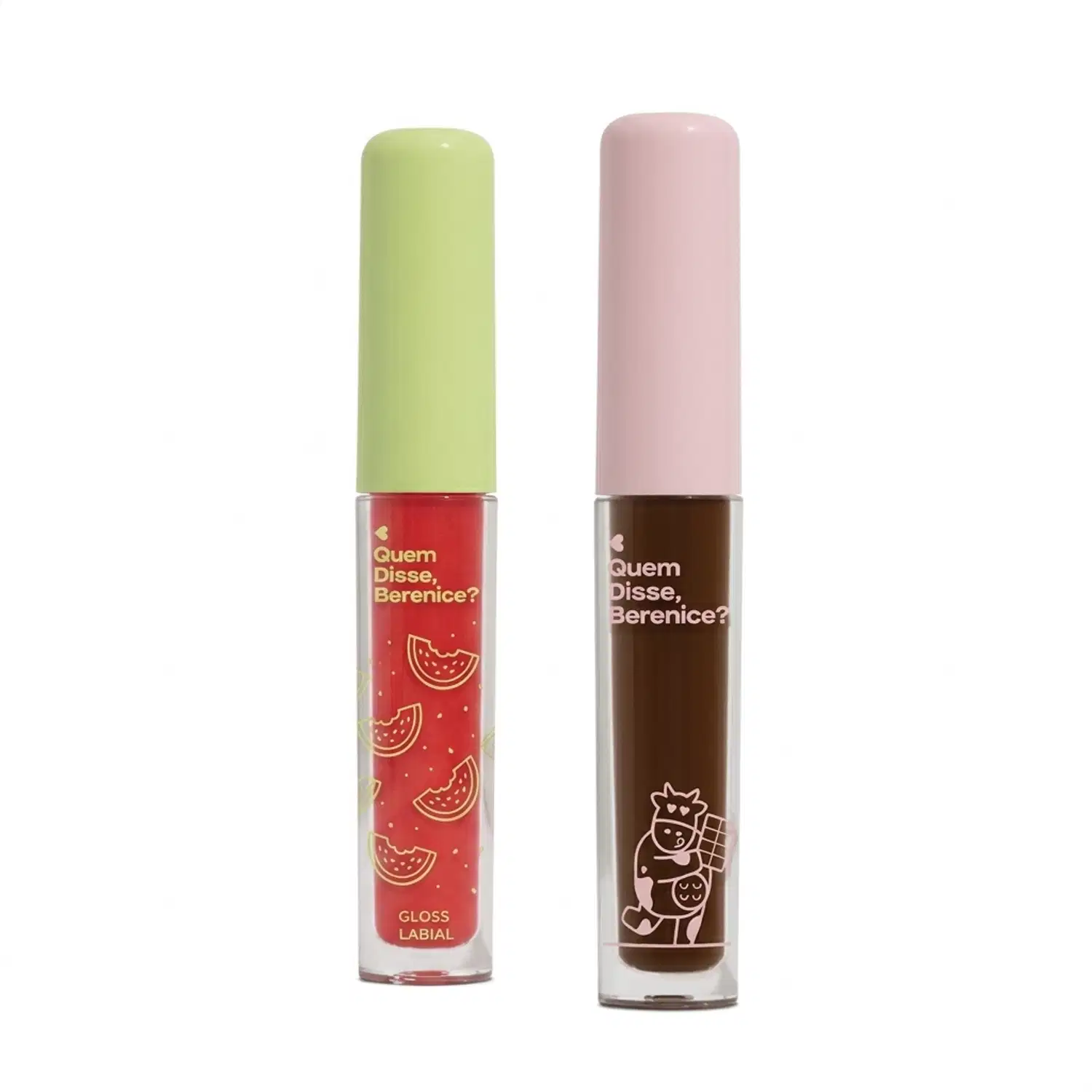 Combo Gloss Brilho Labial Melancia 4ml + Gloss Brilho Labial Marrom Deleite Chocolatudo 4ml > Combo Gloss Brilho Labial Melancia 4ml + Gloss Brilho Labial Marrom Deleite Chocolatudo 4ml