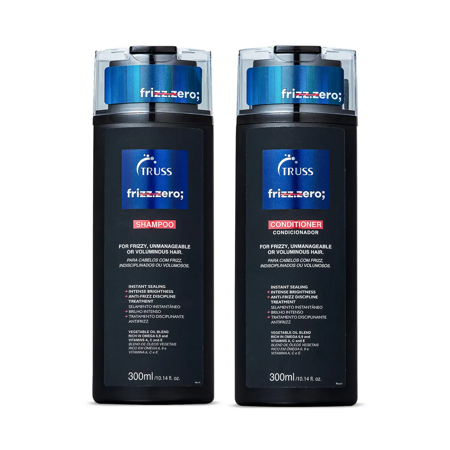 Combo Shampoo e Condicionador Frizz Zero: Shampoo 300ml + Condicionador 300ml