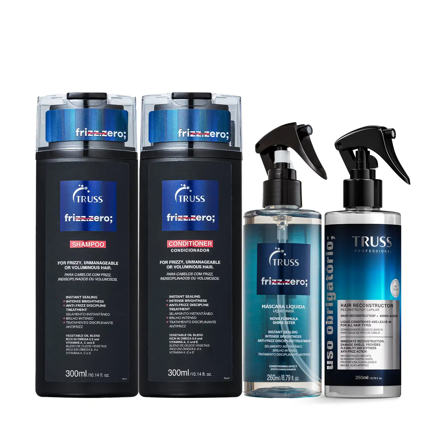 Combo Frizz Zero + Uso Obrigatório; (4 itens)