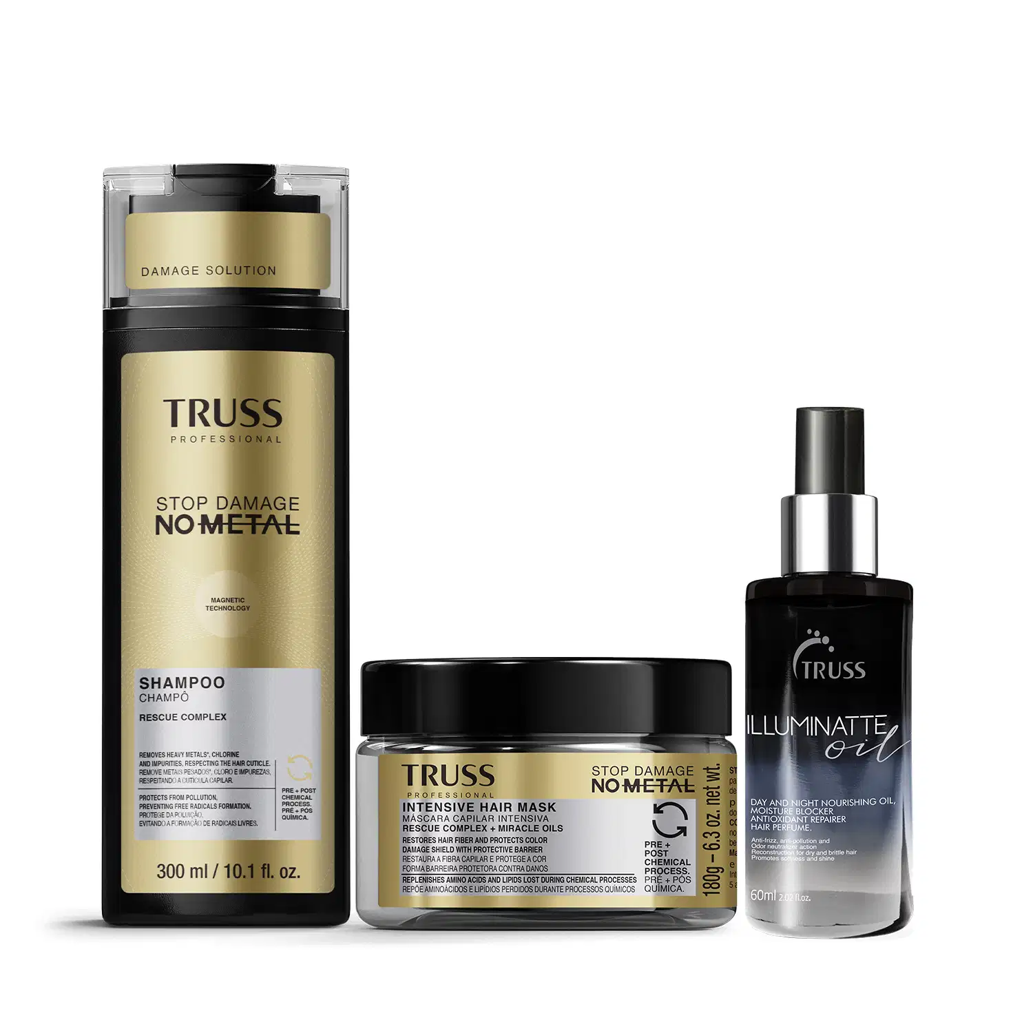 Combo TRUSS Tratamento Completo e Brilho (3 itens)