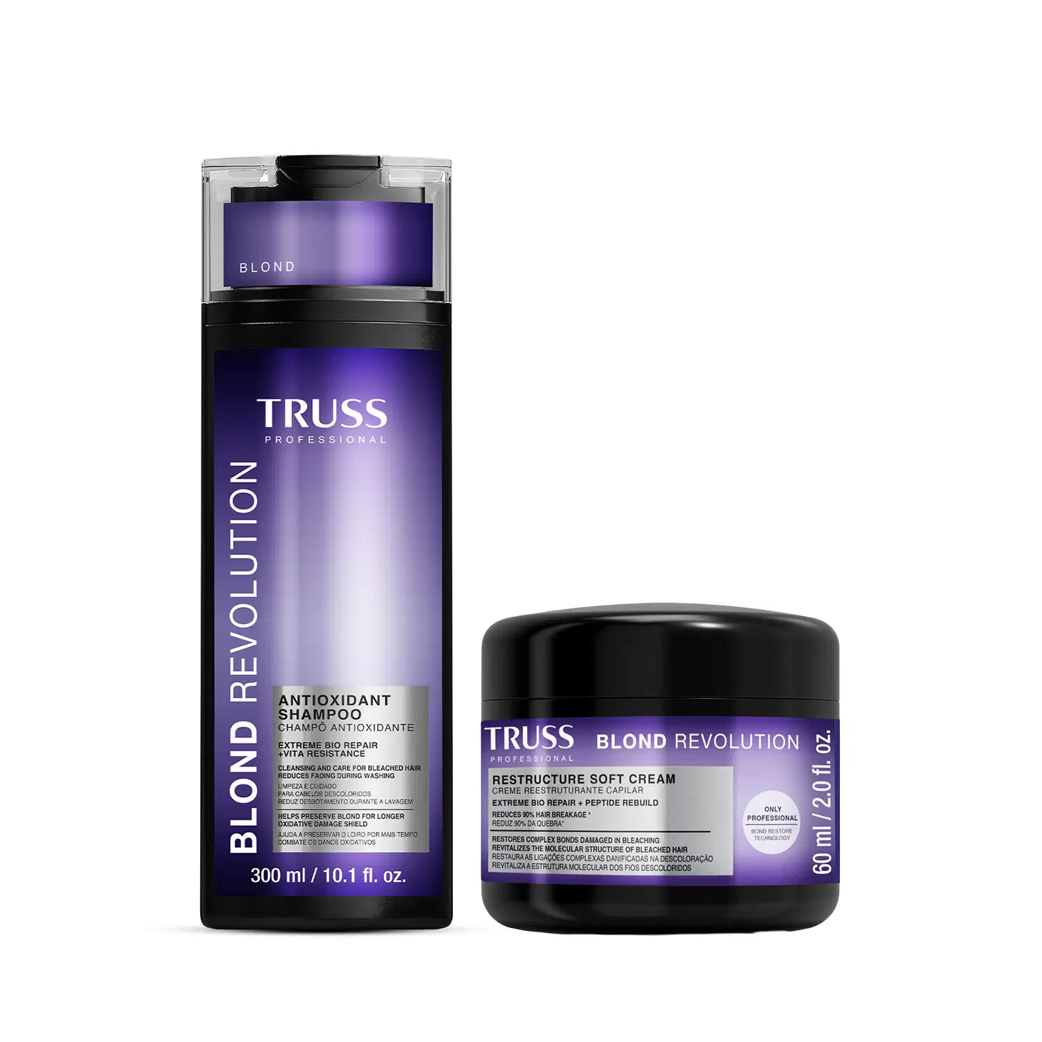 Combo Shampoo Blond Revolution 300ml + Máscara Capilar Net Blond Efeito Teia 60g
