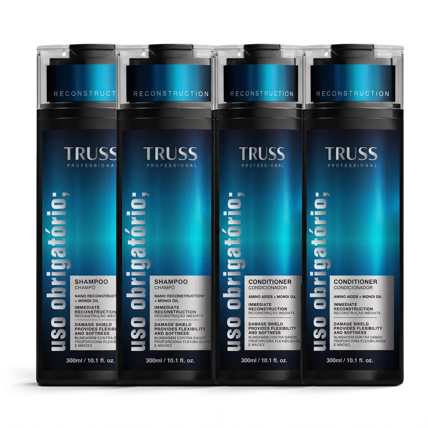 Combo Uso Obrigatório: Shampoo 300ml + Condicionador 300ml (4 itens)