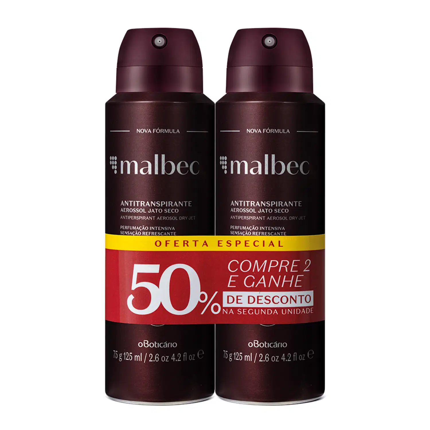 Kit Desodorante Antitranspirante Malbec (2 unidades)