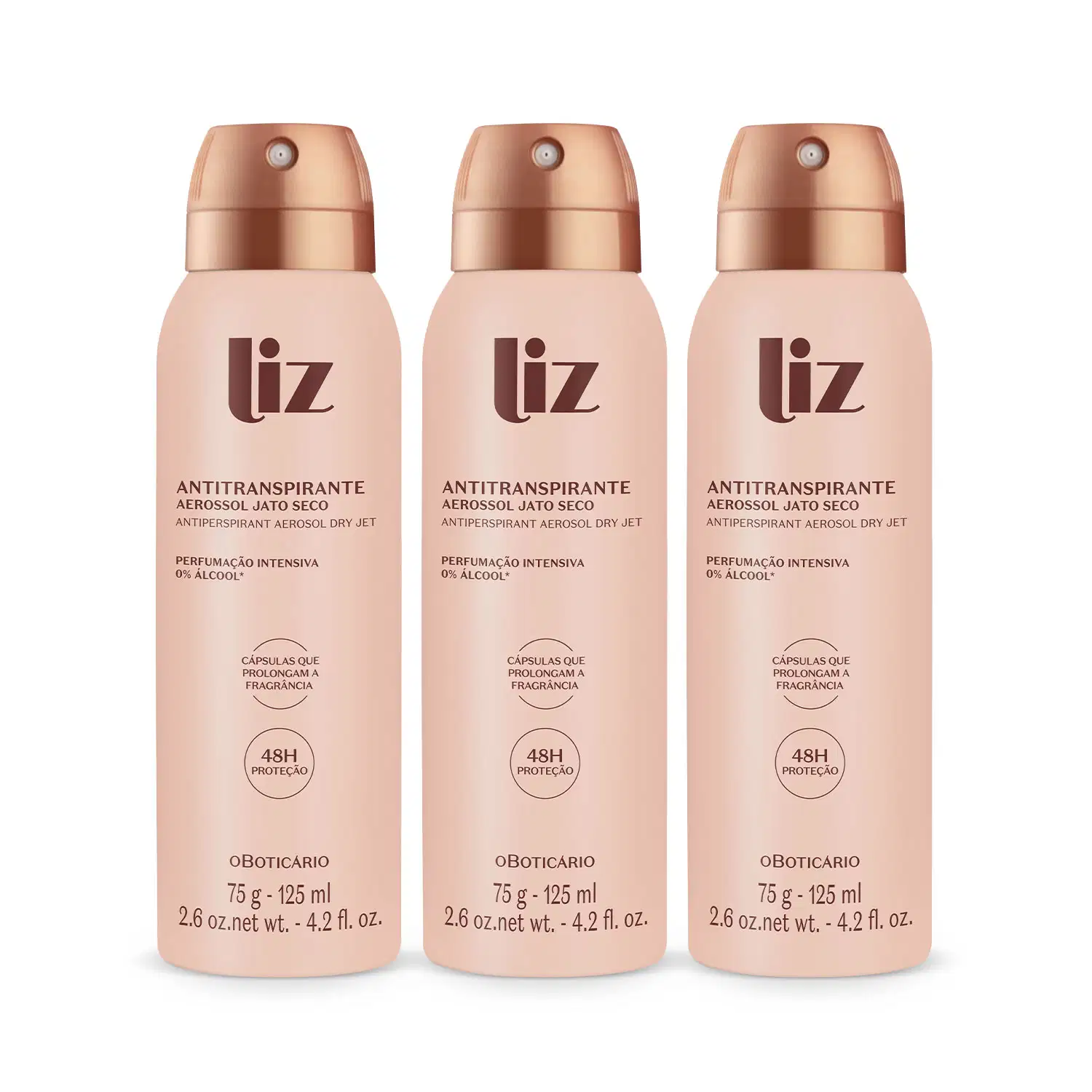 Combo Liz: Desodorante Antitranspirante Aerossol 75g (3 unidades)