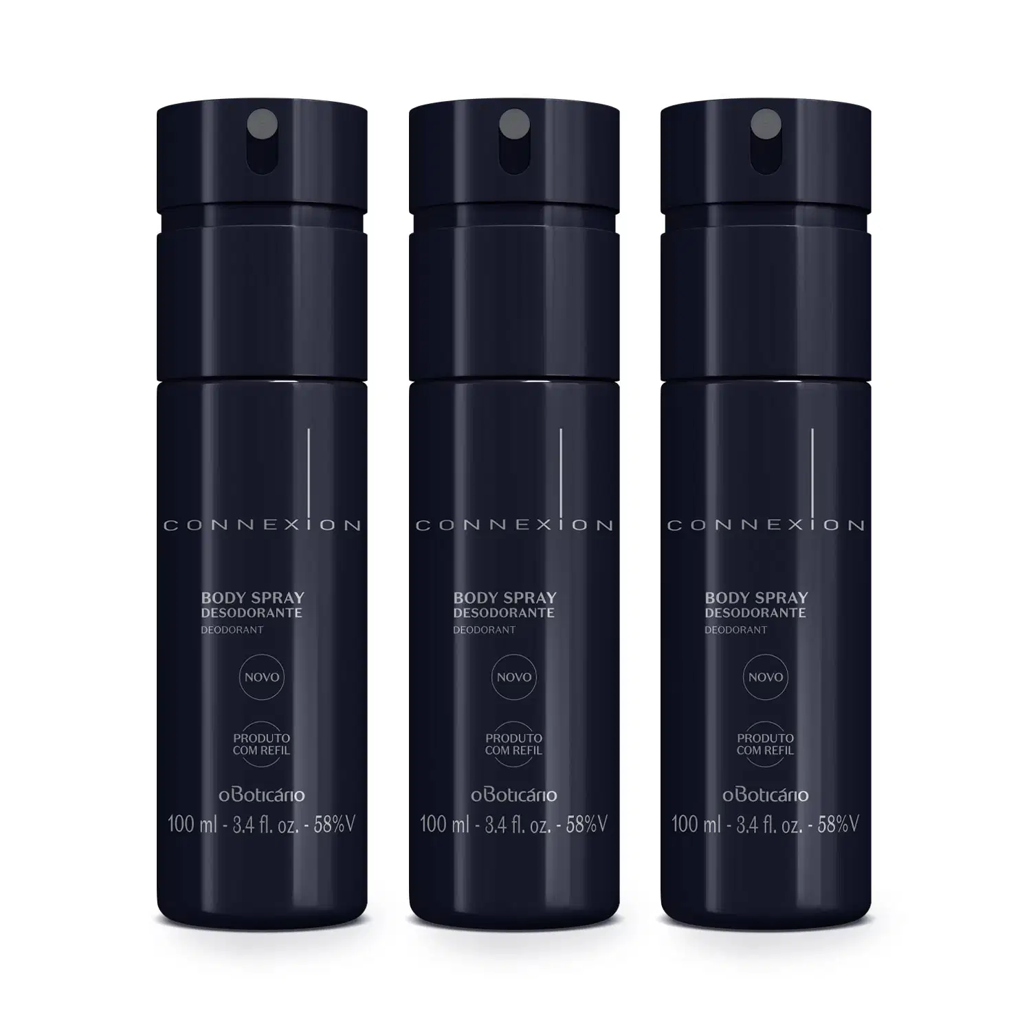 Combo Boticolletion Connexion: Body Spray Desodorante 100ml (3 unidades)