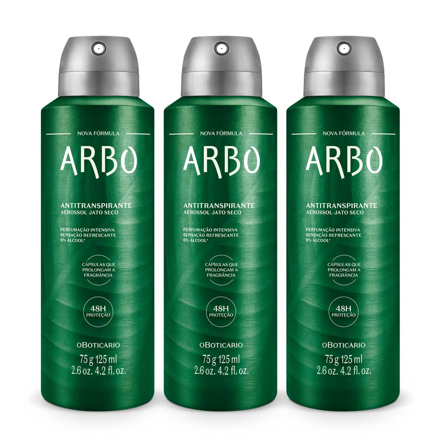 Combo Arbo: Desodorante Antitranspirante Aerossol 75g/125ml (3 unidades)