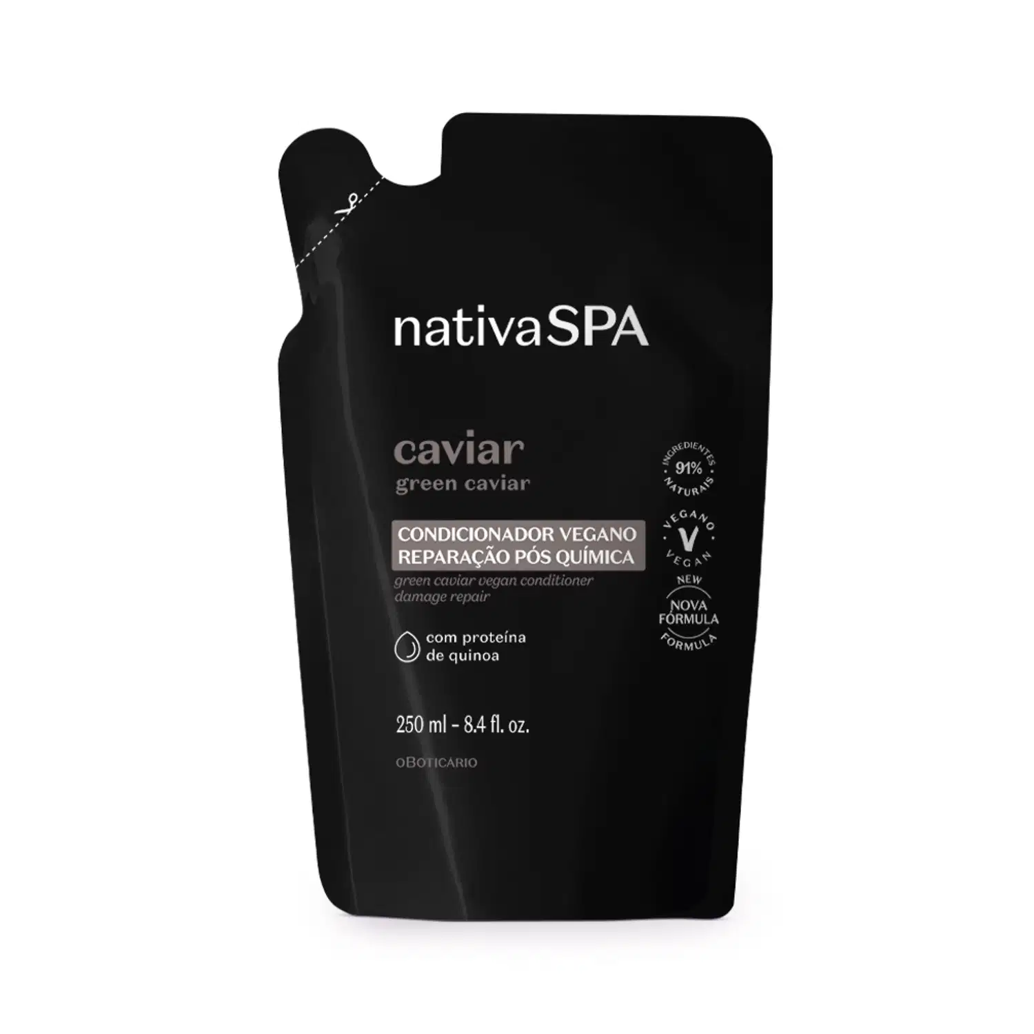 Refil Condicionador Nativa SPA Caviar Reparação Pós Química 250ml