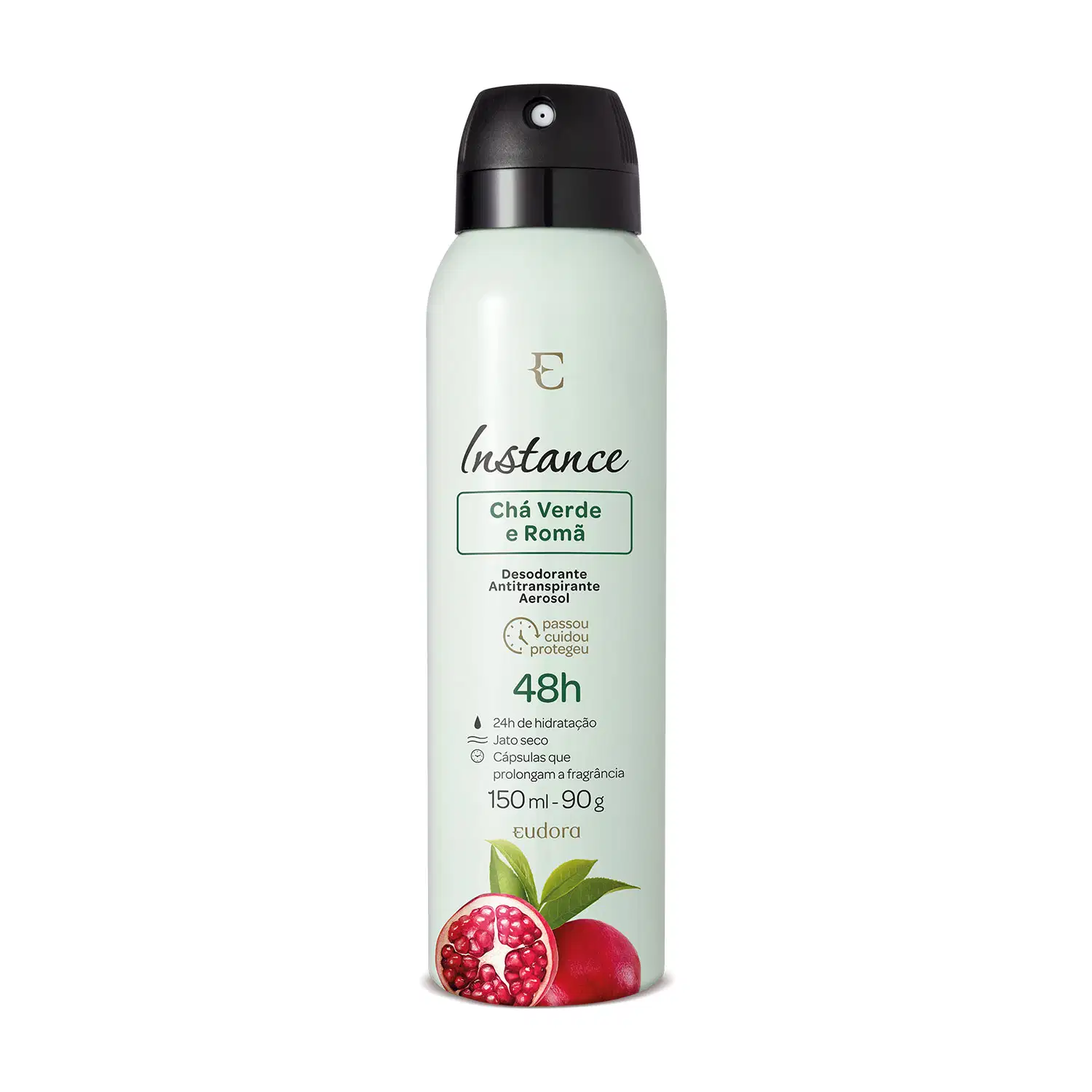 Eudora Instance Chá verde e Romã - Desodorante Antitranspirante Aerossol 150ml