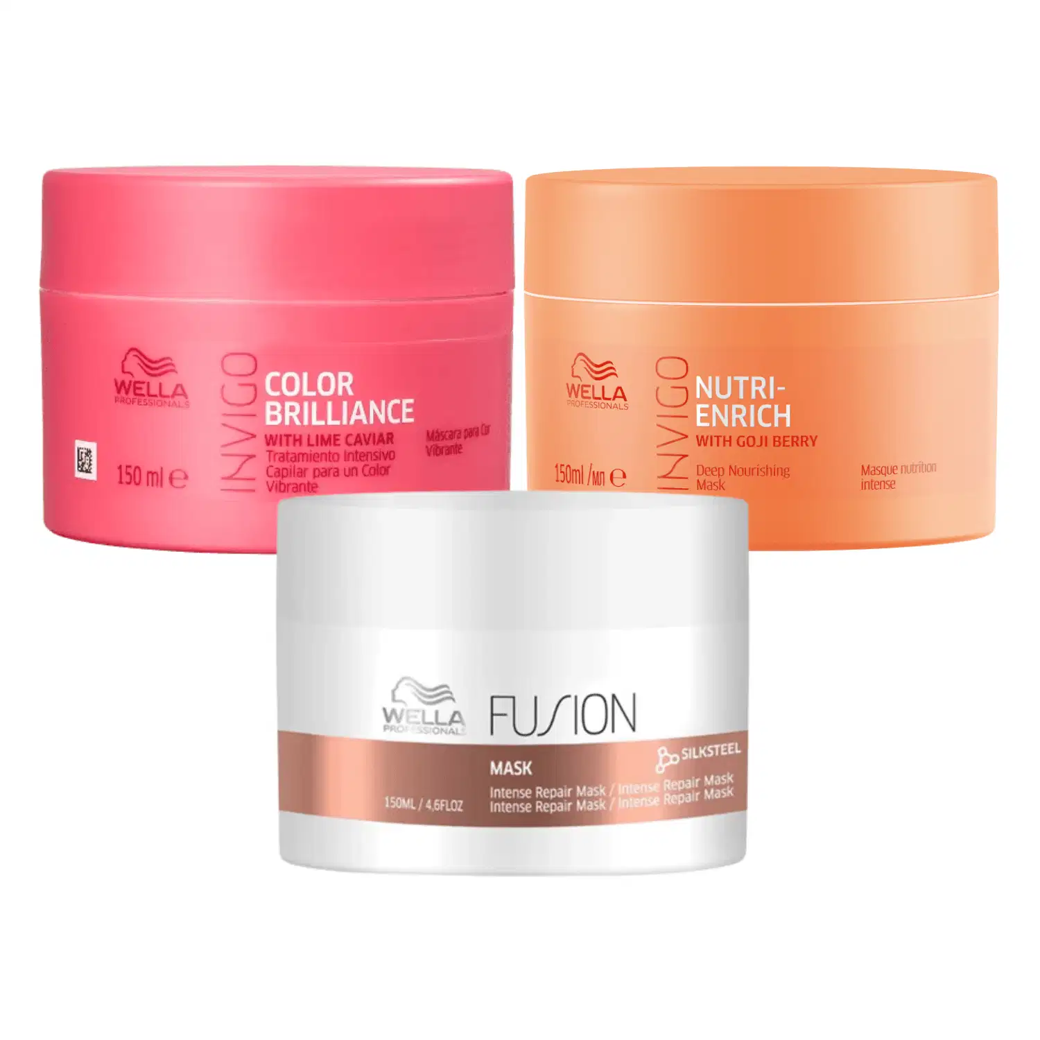 Kit Wella Cronograma Capilar Brilliance + Nutri-Enrich + Fusion (3 Máscaras)