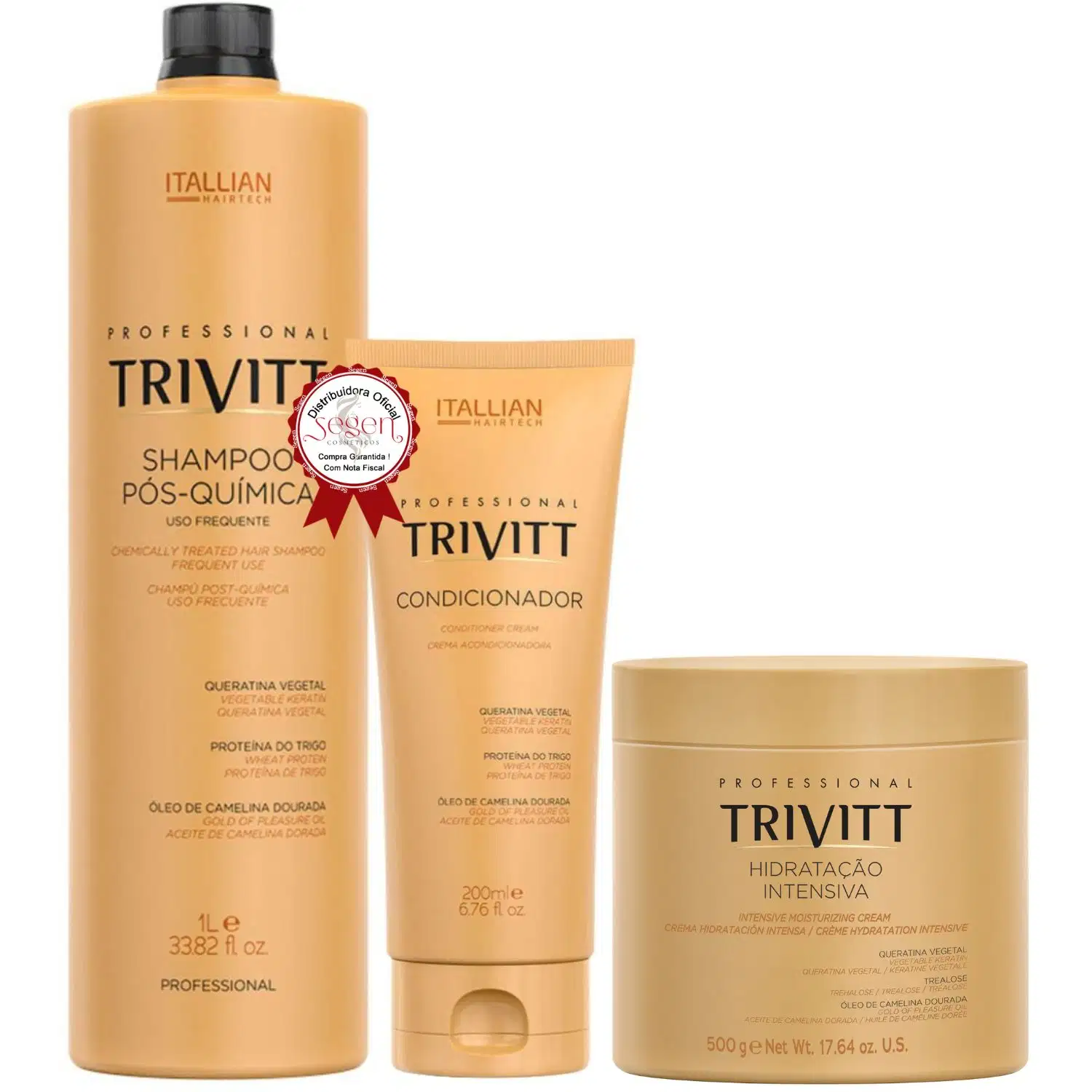 Trivitt - Condicionador + Hidratação 500g + Shampoo 1L