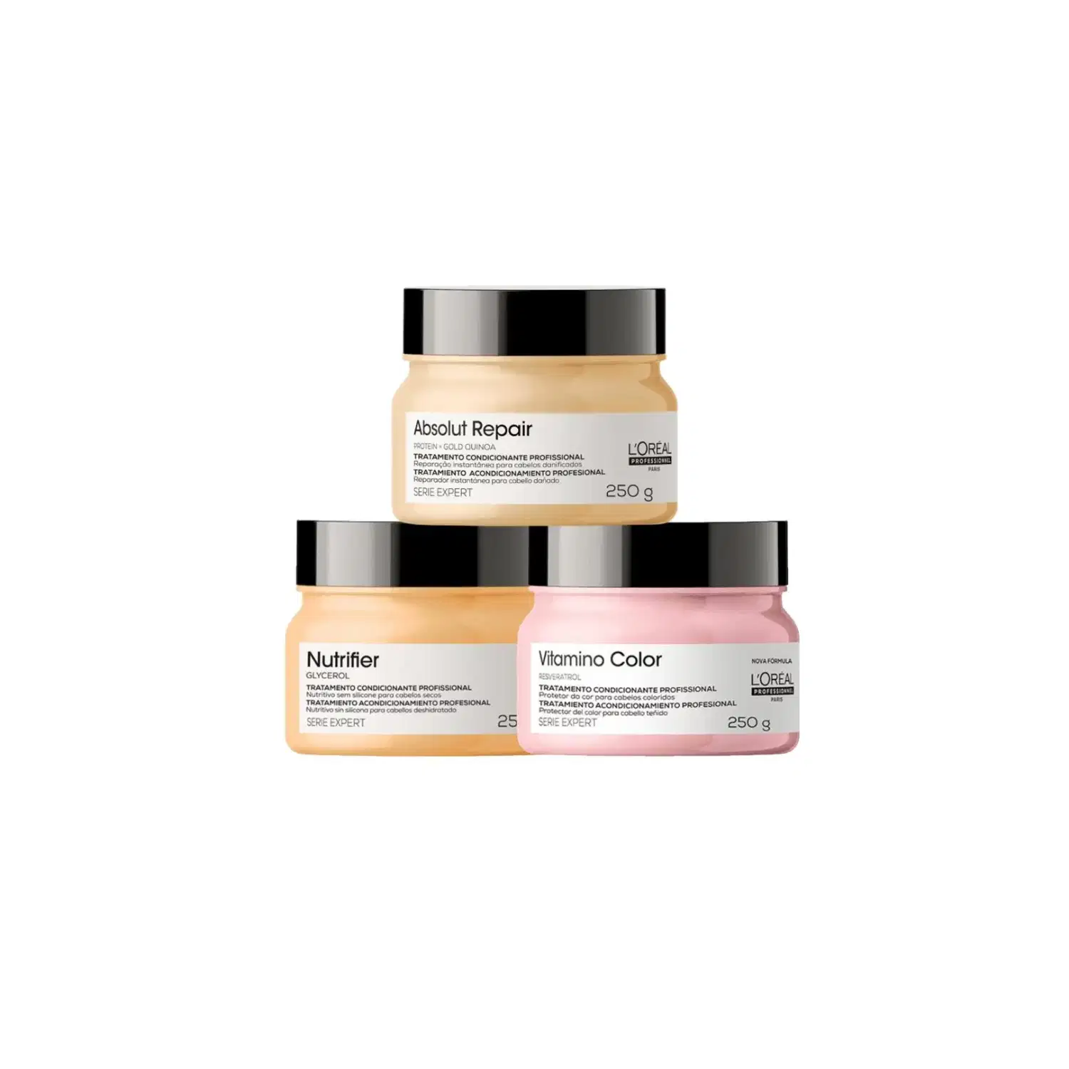 Kit L'Oréal Professionnel Serie Expert Absolut Repair Nutrifier Vitamino Color Trio (3 Produtos)