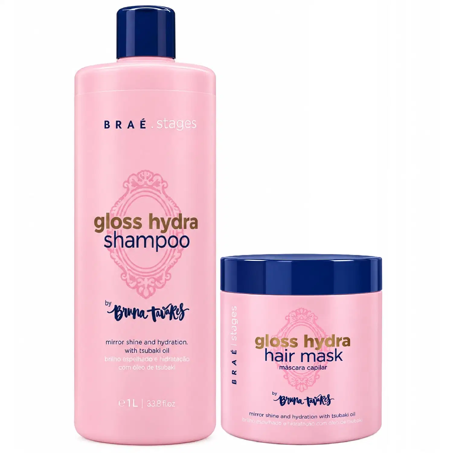 Kit Braé Stages by Bruna Tavares Gloss Hydra Shampoo 1L + Máscara 500g