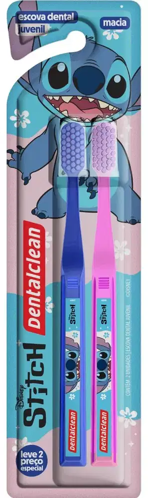 Kit Gel + Escova Stitch DentalClean L2PE (Macia) - Azul - Rosa