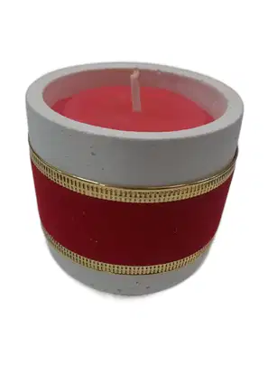 Vela Aromática Maça e Canela Vermelha 100g - Natalina Pote Reutilizável
