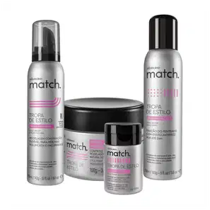 Combo Match Finalização: Mousse Modelador + Pomada Modeladora + Pó Volumador + Spray Fixador