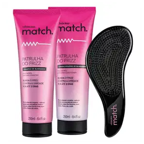 Combo Match Patrulha do Frizz: Shampoo + Condicionador + Escova para Desembaraçar