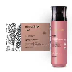Combo Nativa SPA Rosé: Body Splash 200ml + Sabonete em Barra 2x90g