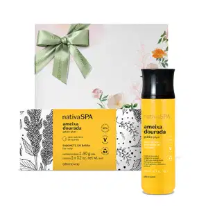 Combo Presente Nativa SPA Ameixa Dourada: Body Splash 200ml + Sabonetes 2x90g + Caixa de Presente