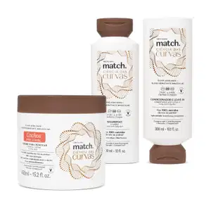 Combo Match Ciência das Curvas Cachos: Shampoo 300ml + Condicionador e Leave-In 300ml + Creme Para Pentear 450ml