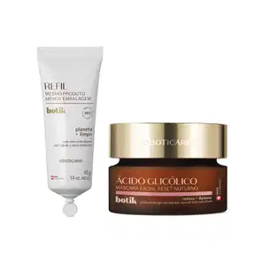 Combo Botik Reset Noturno Ácido Glicólico: Máscara Facial 40g + Refil 40g