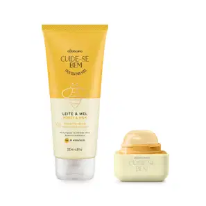 Combo Cuide-se Bem Leite e Mel: Loção Corporal O Boticário 200ml + Hidratante Labial Incolor Quem Disse, Berenice? 6,2g