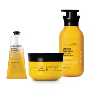 Combo Nativa Spa Ameixa Dourada: Loção Corporal 400ml + Esfoliante 200g + Creme Para Mãos 75g
