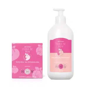 Combo Cuide-se Bem Doçura na Pessegura: Loção Corporal 400ml + Sabonetes em Barra 4x80g