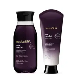 Combo Nativa Spa Uva Merlot: Loção Corporal 180ml + Sabonete Líquido 250ml