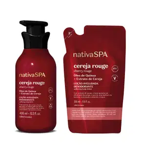 Combo Nativa Spa Cereja Rouge: Loção Corporal 400ml + Refil 350ml