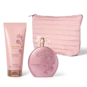Combo Floratta Rose Bouquet: Desodorante Colônia 75ml + Loção Corporal 200ml + Nécessaire Premium