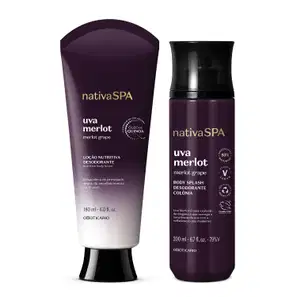 Combo Nativa Spa Uva Merlot: Loção Corporal 180ml + Body Splash 200ml