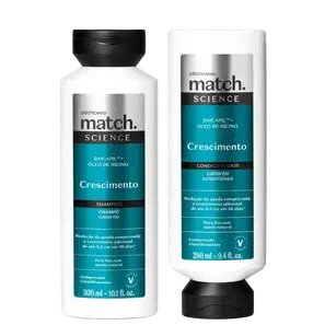 Kit Match. Science Crescimento o Boticário - Shampoo 300ml + Condicionador 280ml