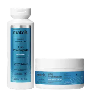 Combo Match Liso Prolongado: Shampoo 300ml + Máscara Capilar 250g