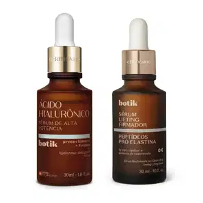 Combo Botik: Sérum de Alta Potência Ácido Hialurônico 30ml + Sérum Lifting Firmador Peptídeos Pró-Elastina 30ml